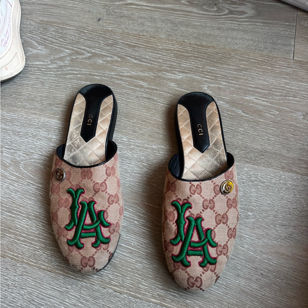 NIB Gucci x LA Dodgers GG Supreme Flamel Mule 36.5 *Limited Edition*